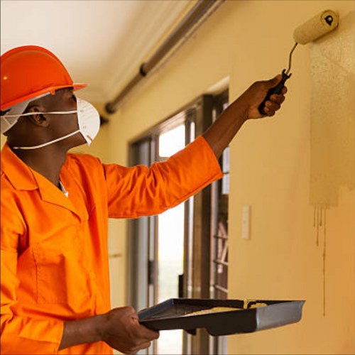 Professional exterior and interior wall painting in progress, showcasing smooth, expertly prepared walls for a flawless finish.